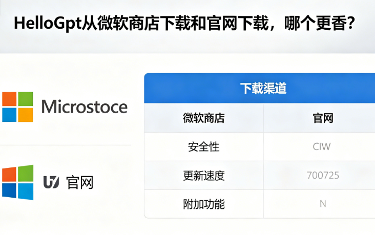 HelloGpt从微软商店下载和官网下载，哪个更香？