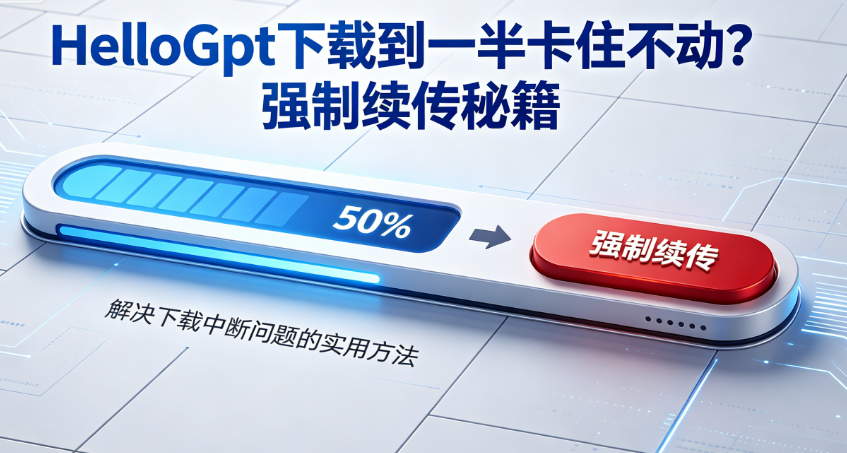 HelloGpt下载到一半卡住不动？强制续传秘籍